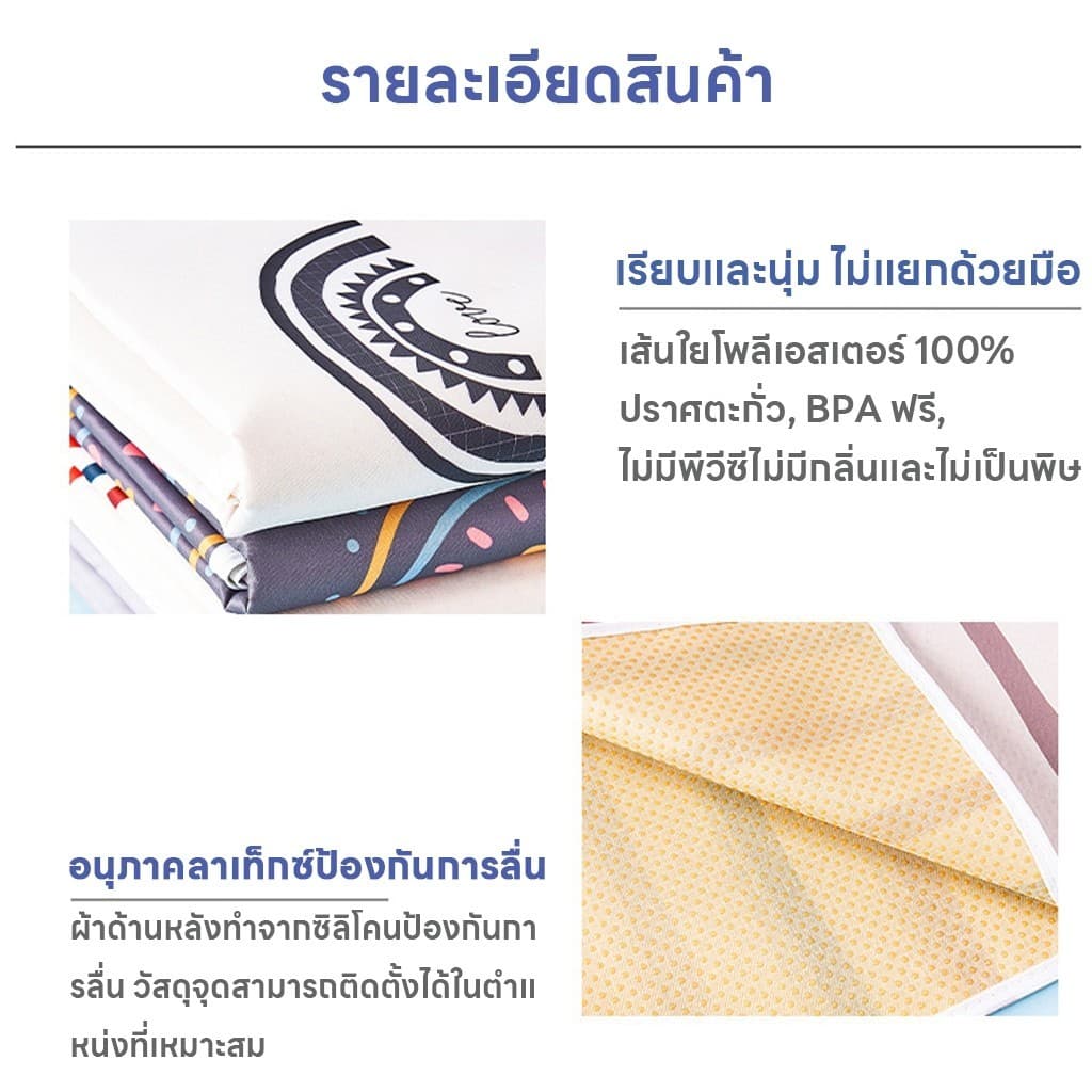 แผ่นรองเก้าอี้เด็ก กันน้ำ กันลื่น 43x43 นิ้ว สำหรับเก้าอี้ทานข้าวทรงสูง ใช้ซ้ำได้ แผ่นรองนั่งเด็ก รูปที่ 5
