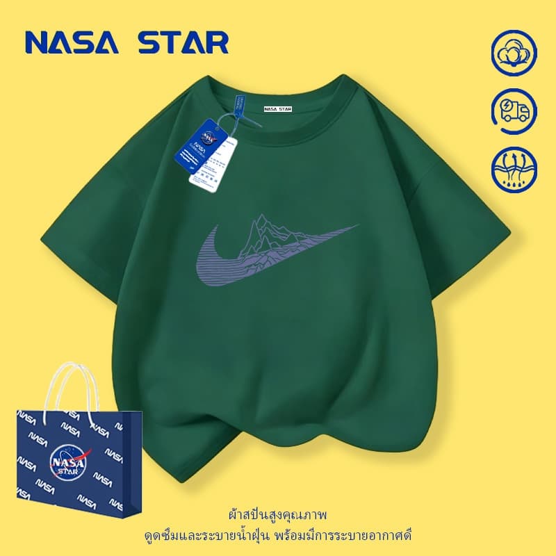 เสื้อยืดเด็ก NASA สีขาว ผ้าฝ้าย 100% ระบายอากาศดี ลายเนินเขาเล็ก สำหรับเด็กอายุ 1-14 ปี ชาย-หญิง ทรงสวมใส่สบาย รูปที่ 5