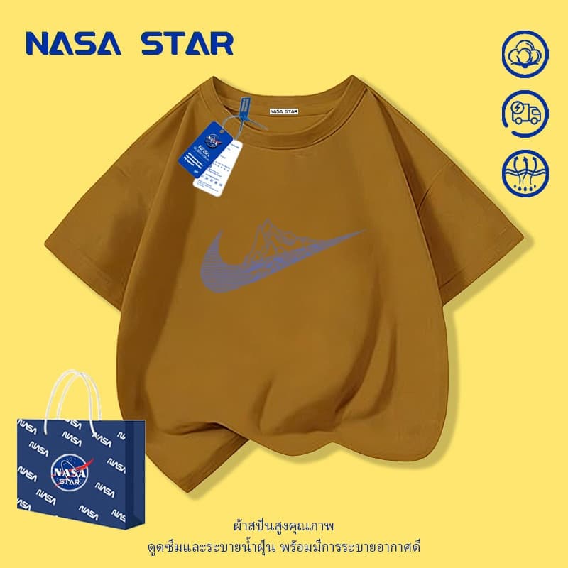เสื้อยืดเด็ก NASA สีขาว ผ้าฝ้าย 100% ระบายอากาศดี ลายเนินเขาเล็ก สำหรับเด็กอายุ 1-14 ปี ชาย-หญิง ทรงสวมใส่สบาย รูปที่ 6