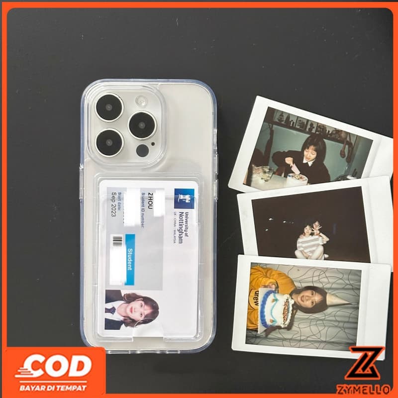 เหมาะสําหรับ OPPO Reno 15F Reno14F Reno14 Pro Reno 13F Reno13Pro Reno12 ผู้ถือบัตรโปร่งใสมีสไตล์ที่มีการเจาะละเอียดและเคสโทรศัพท์ TPU กันกระแทก รูปที่ 1