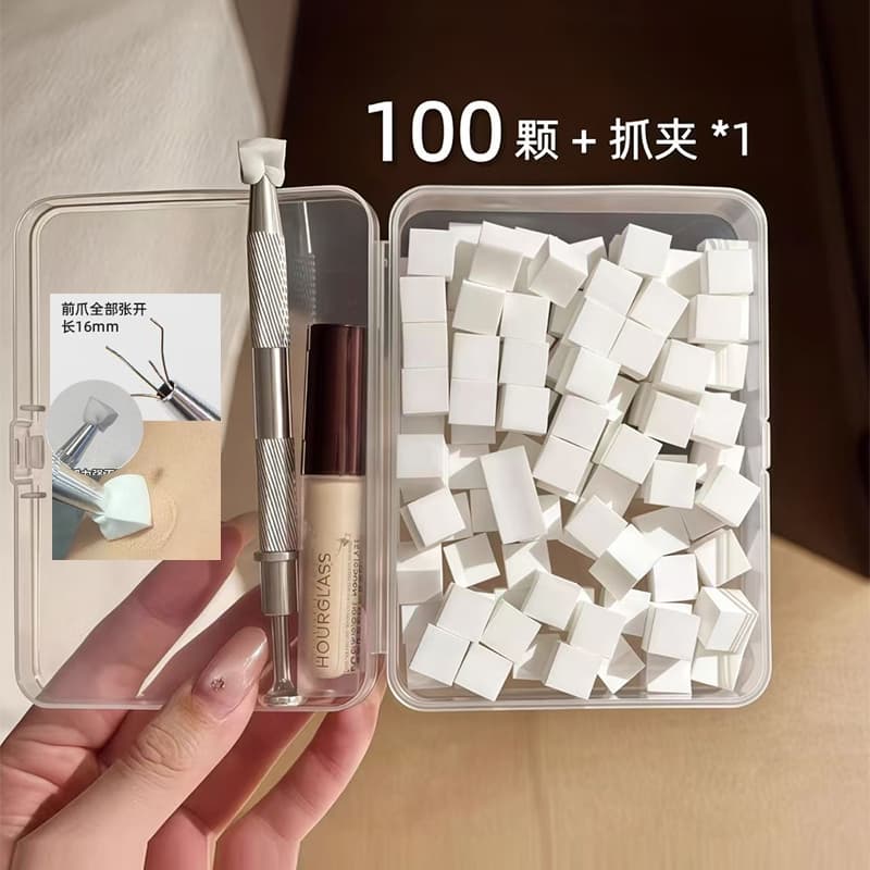 MINI Detail Makeup Sponge Set คอนซีลเลอร์ฟองน้ําแต่งหน้าพัฟแต่งหน้า Applicator Nail Art Applicator รูปที่ 1