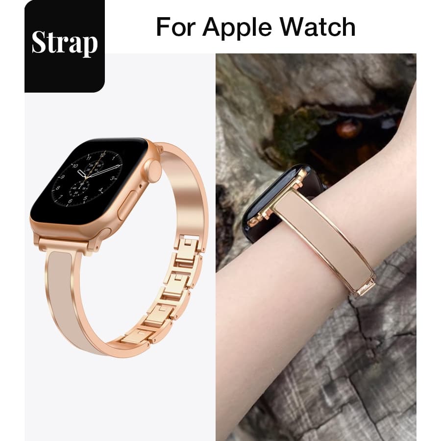 สุภาพสตรีแฟชั่นบางโลหะสร้อยข้อมือสําหรับ Apple Watch S11 SE3 Ultra3 S10 S9 S8 SE S7 S6 Ultra 49 46 42 44 41 45 มม. สายรัดข้อมือ รูปที่ 1