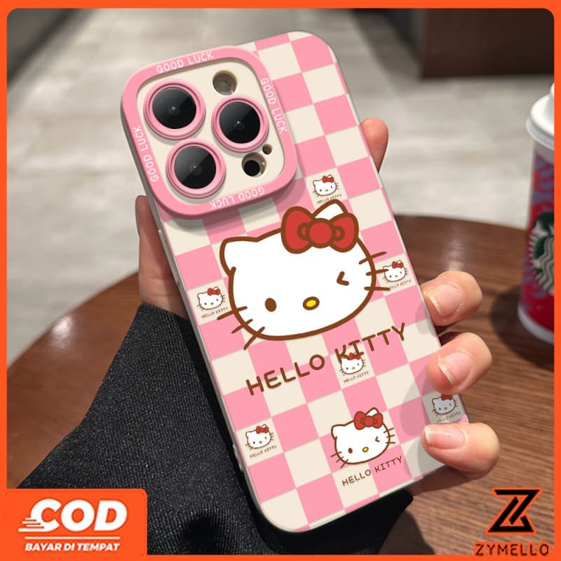 SAMSUNG สําหรับSamsung A17 A07 A06 A55 A56 A36 A12 A15 A05S S24FE S25FEการ์ตูนแฟชั่นลายสก๊อตHello Kitty Blue CatกันกระแทกTPUเคสโทรศัพท์ รูปที่ 2