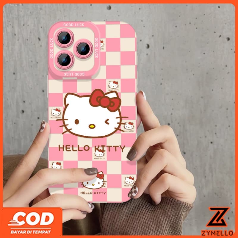 SAMSUNG สําหรับSamsung A17 A07 A06 A55 A56 A36 A12 A15 A05S S24FE S25FEการ์ตูนแฟชั่นลายสก๊อตHello Kitty Blue CatกันกระแทกTPUเคสโทรศัพท์ รูปที่ 5