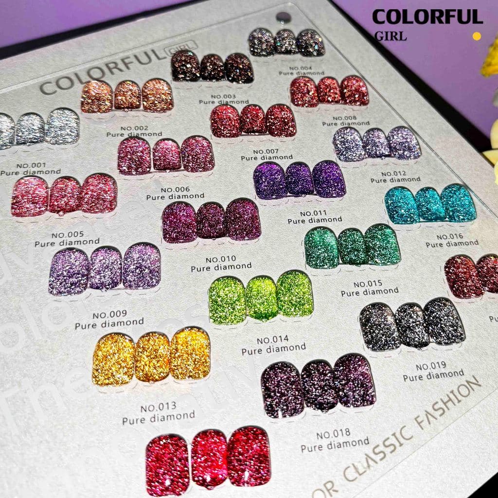 Colorful Girl สีเจลแฟลช 20 สี สีทาเล็บเจลเนื้อใส วิ้งละเอียด แวววาวหรูหรา สีแน่น ติดทนนาน ทาแล้วสวยทุกมุมมอง แถมชาร์ทสี รูปที่ 7