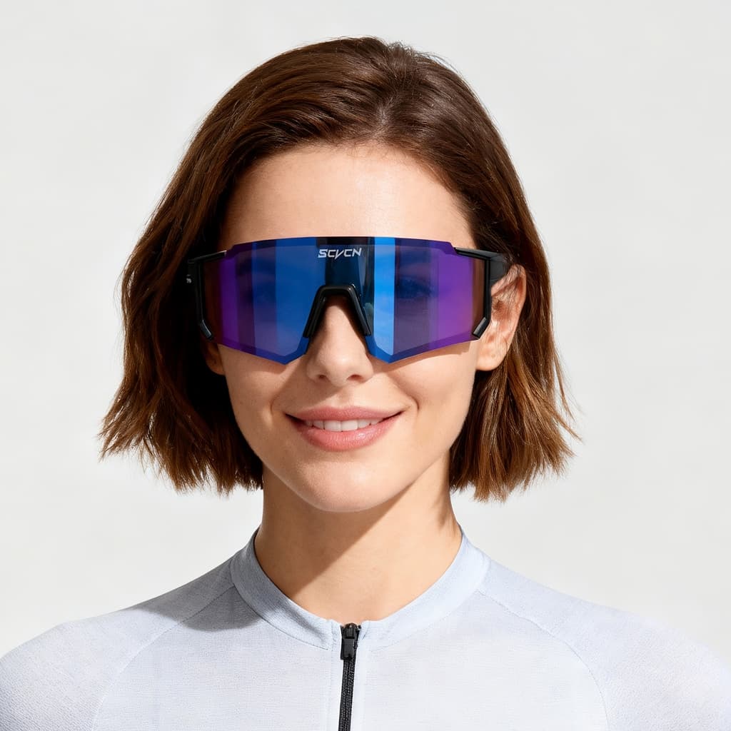 Scvcn แฟชั่นแว่นตากันแดด Cool ผู้ชายผู้หญิงแว่นตาหรูหรากีฬากลางแจ้ง Runing Drving Shades Racing UV400 MTB รูปที่ 3