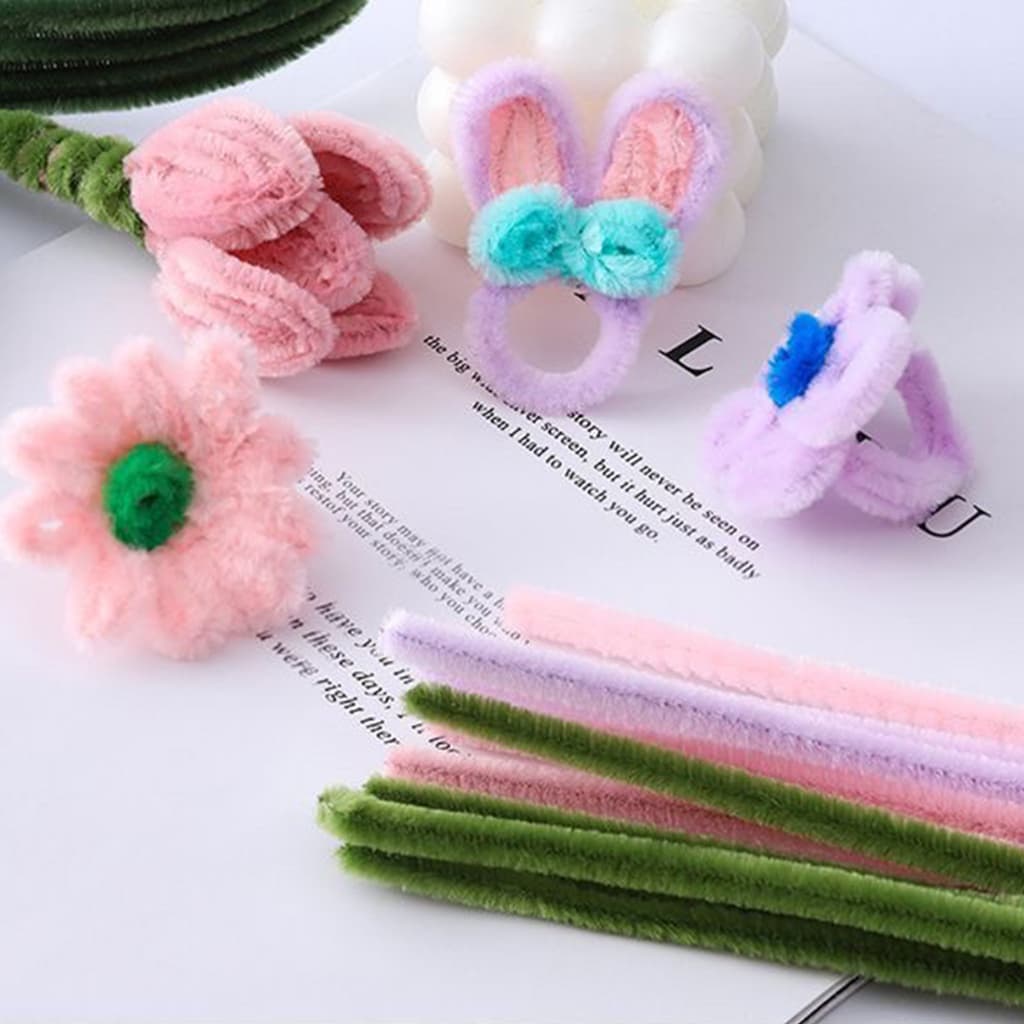 ลวดกำมะหยี่ DIY ลวดกำมะหยี่ขนฟู ไม่หลุดร่วง นุ่ม ดัดง่าย เซทลวดกำมะหยี่ ไม่หลุดร่วง สร้างสรรค์งานประดิษฐ์ต่างๆ สำหรับงานฝีมือ สีสันสดใส สินค้าขายดี รูปที่ 3
