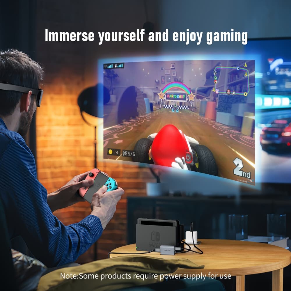 Lemorele LD50 HDMI to Type c อะแดปเตอร์ 4K 60HZ USB c อะแดปเตอร์วิดีโอแบบพกพาสําหรับ XREAL Nreal Air RayNeo แว่นตาหัวจอแสดงผล รูปที่ 3