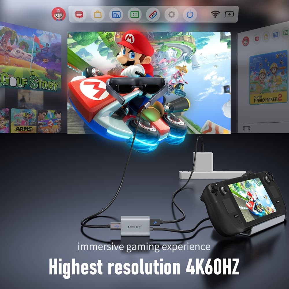 Lemorele LD50 HDMI to Type c อะแดปเตอร์ 4K 60HZ USB c อะแดปเตอร์วิดีโอแบบพกพาสําหรับ XREAL Nreal Air RayNeo แว่นตาหัวจอแสดงผล รูปที่ 4