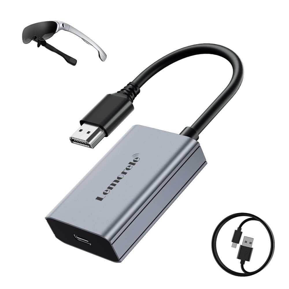Lemorele LD50 HDMI to Type c อะแดปเตอร์ 4K 60HZ USB c อะแดปเตอร์วิดีโอแบบพกพาสําหรับ XREAL Nreal Air RayNeo แว่นตาหัวจอแสดงผล รูปที่ 7