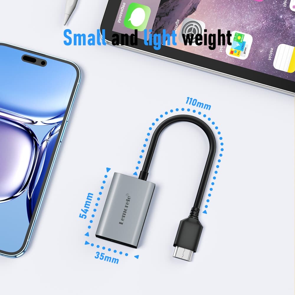 Lemorele LD50 HDMI to Type c อะแดปเตอร์ 4K 60HZ USB c อะแดปเตอร์วิดีโอแบบพกพาสําหรับ XREAL Nreal Air RayNeo แว่นตาหัวจอแสดงผล รูปที่ 6
