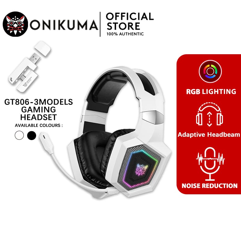 Onikuma GT806 หูฟังเล่นเกม 3 โหมดบลูทูธ 5.3/2.4G/AUX 3.5 มม. รูปที่ 1