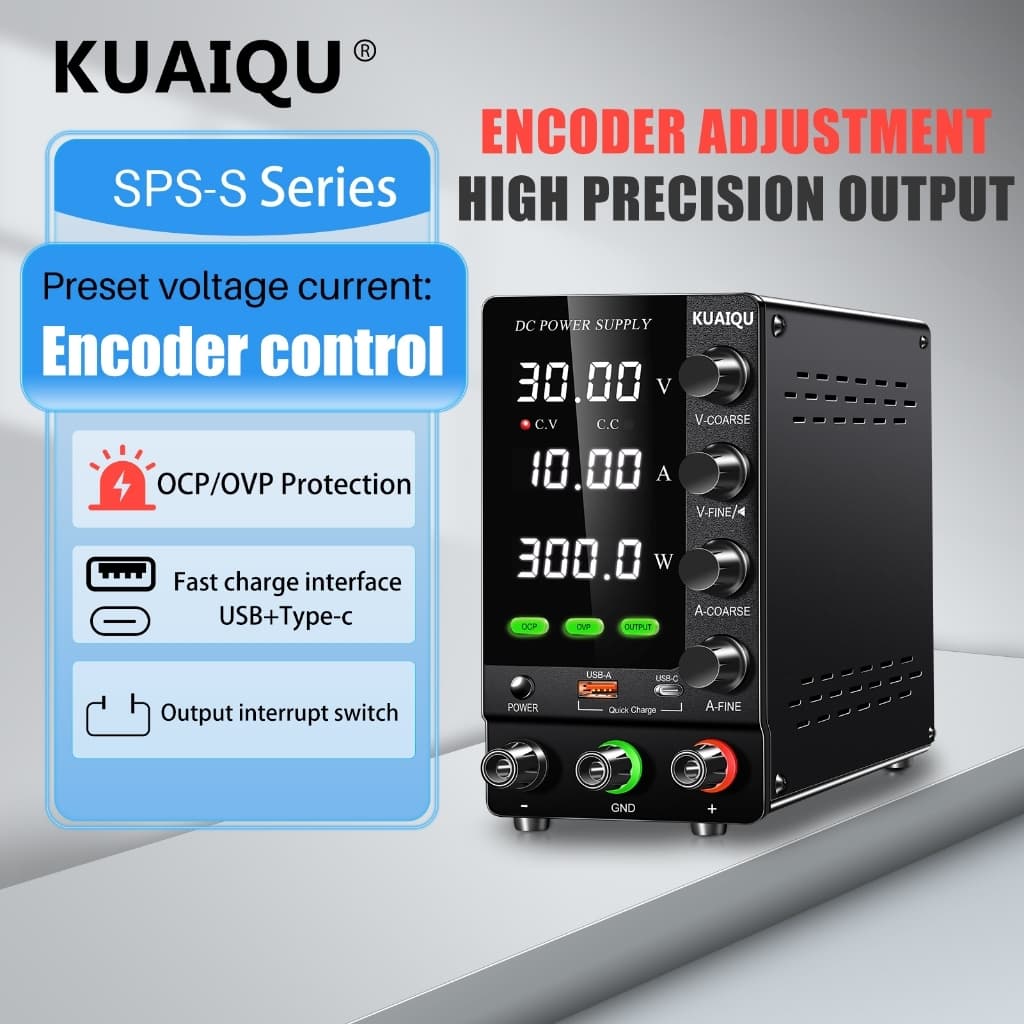 KUAIQU อัพเกรดตัวแปรปรับ Switching DC Power Supply 30V 10A Bench Power Supply 60V 5A,OCP OVP OUTPUT สวิทช์, SPS-C3010S รูปที่ 4