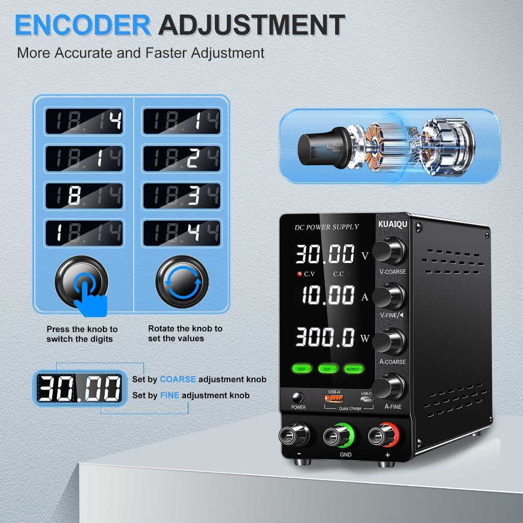 KUAIQU อัพเกรดตัวแปรปรับ Switching DC Power Supply 30V 10A Bench Power Supply 60V 5A,OCP OVP OUTPUT สวิทช์, SPS-C3010S รูปที่ 5