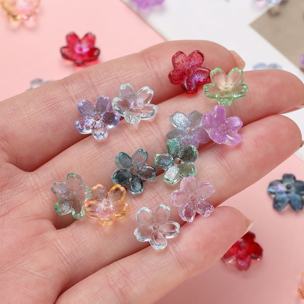 ลูกปัดแก้วซากุระ 11mm ลูกปัดคั่น อุปกรณ์ DIY สำหรับ สร้อยข้อมือ สร้อยคอ และงานประดิษฐ์ รูปที่ 3