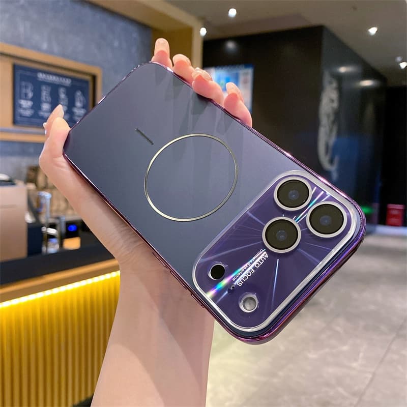 ซิลิโคนดึงดูดแม่เหล็กเคสโทรศัพท์เข้ากันได้สําหรับiphone11 14promax 15promax 16pro 13promax 15proกันกระแทกฝาครอบกรอบElectroplatedปลอก รูปที่ 4