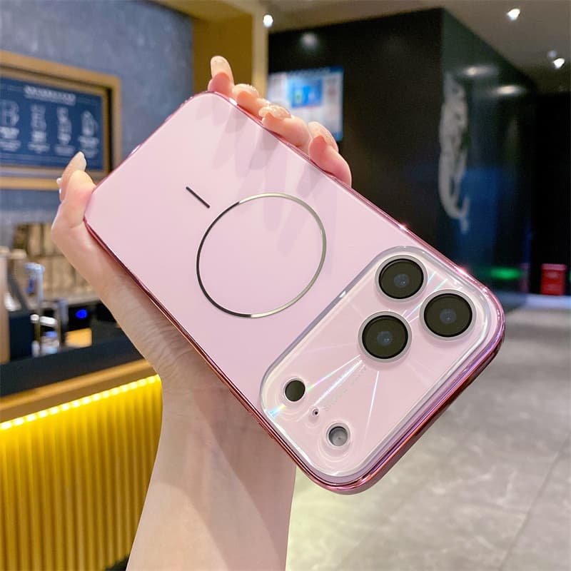 ซิลิโคนดึงดูดแม่เหล็กเคสโทรศัพท์เข้ากันได้สําหรับiphone11 14promax 15promax 16pro 13promax 15proกันกระแทกฝาครอบกรอบElectroplatedปลอก รูปที่ 1