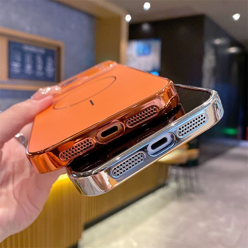 ซิลิโคนดึงดูดแม่เหล็กเคสโทรศัพท์เข้ากันได้สําหรับiphone11 14promax 15promax 16pro 13promax 15proกันกระแทกฝาครอบกรอบElectroplatedปลอก รูปที่ 7