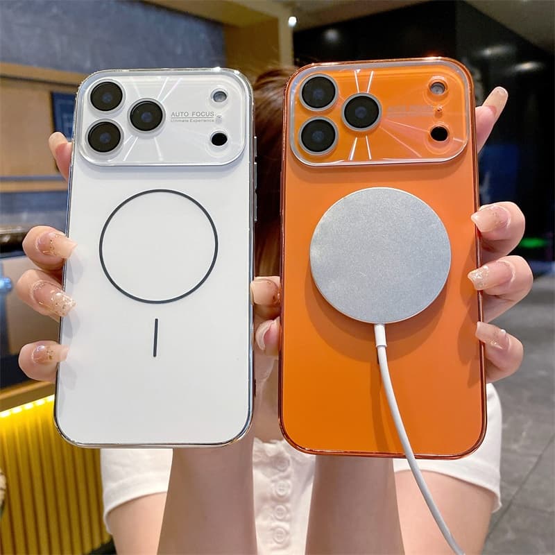 ซิลิโคนดึงดูดแม่เหล็กเคสโทรศัพท์เข้ากันได้สําหรับiphone11 14promax 15promax 16pro 13promax 15proกันกระแทกฝาครอบกรอบElectroplatedปลอก รูปที่ 9