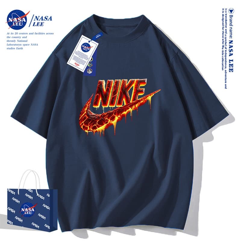 NASA เสื้อยืด ผู้หญิงผู้ชาย รุ่นใหม่ปี 2025 ลายโลโก้แบรนด์ คอกลม ผ้าฝ้ายแท้ ทรงหลวม ระบายอากาศได้ดี รูปที่ 5