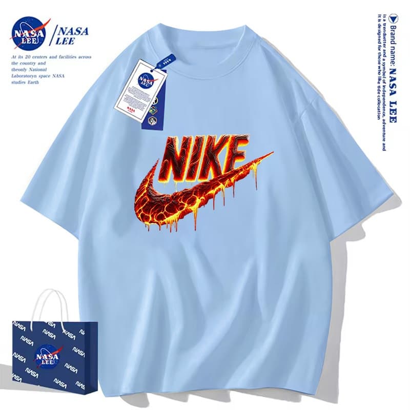 NASA เสื้อยืด ผู้หญิงผู้ชาย รุ่นใหม่ปี 2025 ลายโลโก้แบรนด์ คอกลม ผ้าฝ้ายแท้ ทรงหลวม ระบายอากาศได้ดี รูปที่ 4
