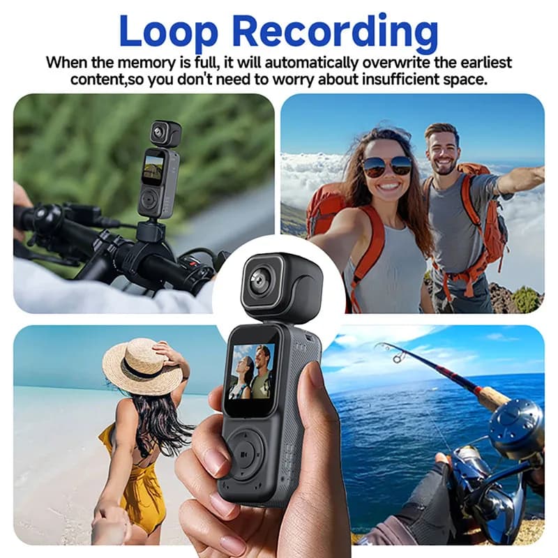 กล้อง MINI Vlog 4K พกพา Dual Lens WiFi หมุนได้ 180° กันสั่น กล้องแอคชั่น กล้องติดตัว บันทึกวิดีโอ รูปที่ 7