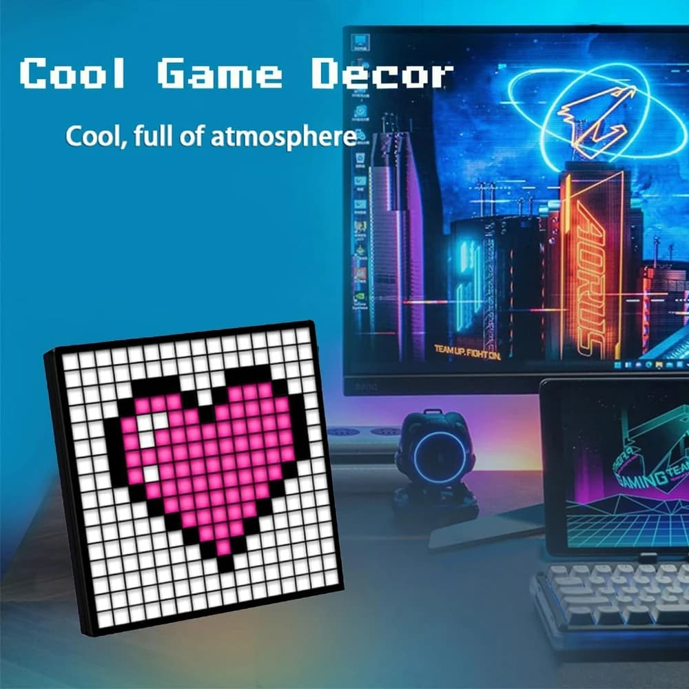 Led Matrix Pixel Display สมาร์ทหน้าจอ APP ควบคุมโปรแกรม Night Light Digital Pixel กรอบรูปเกมตกแต่งห้องตารางโคมไฟ รูปที่ 1