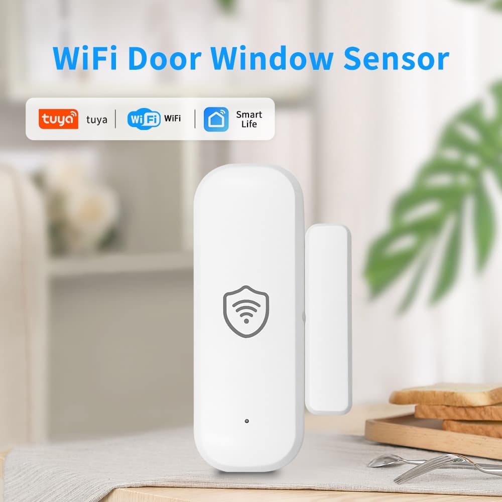 Tuya Wifi เซ็นเซอร์ประตูหน้าต่าง Entry Sensor Security Burglar เซ็นเซอร์ประตูนาฬิกาปลุก Smart Life เซ็นเซอร์ประตูแม่เหล็ก Alexa Google Home รูปที่ 5
