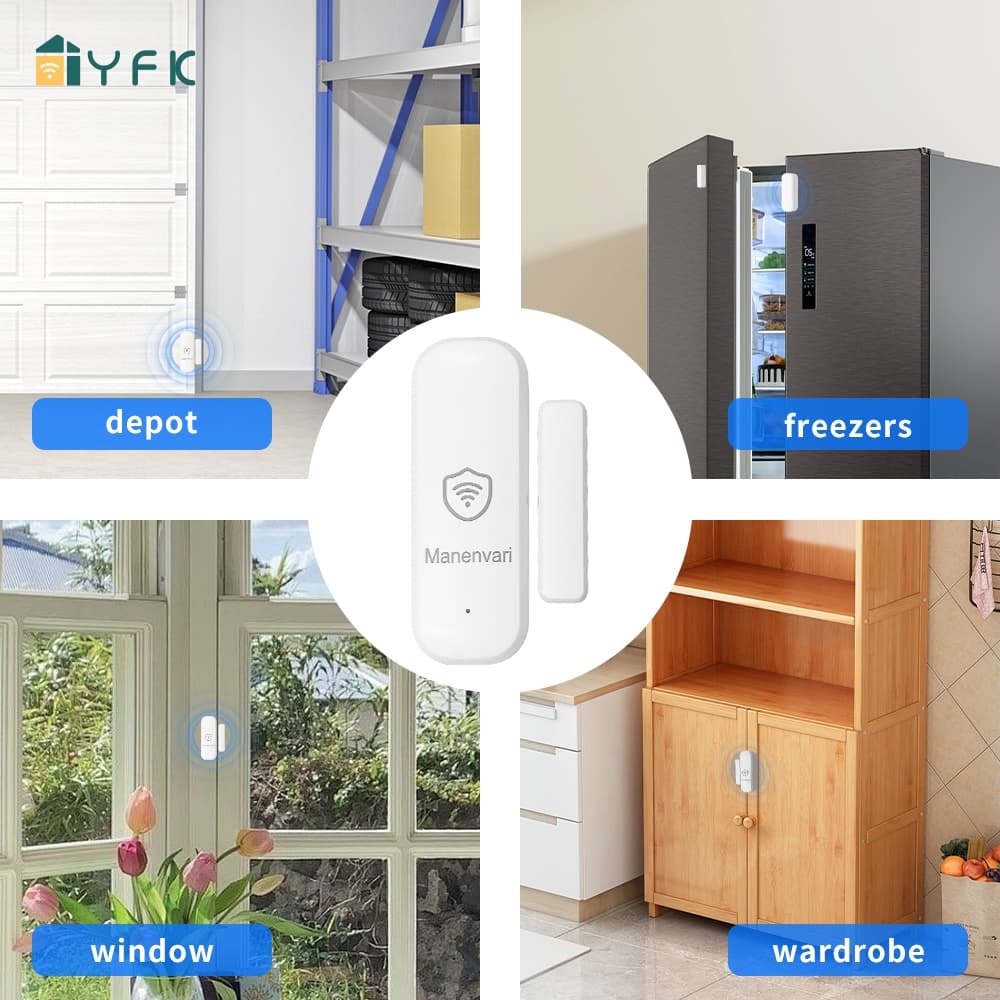 Tuya Wifi เซ็นเซอร์ประตูหน้าต่าง Entry Sensor Security Burglar เซ็นเซอร์ประตูนาฬิกาปลุก Smart Life เซ็นเซอร์ประตูแม่เหล็ก Alexa Google Home รูปที่ 4