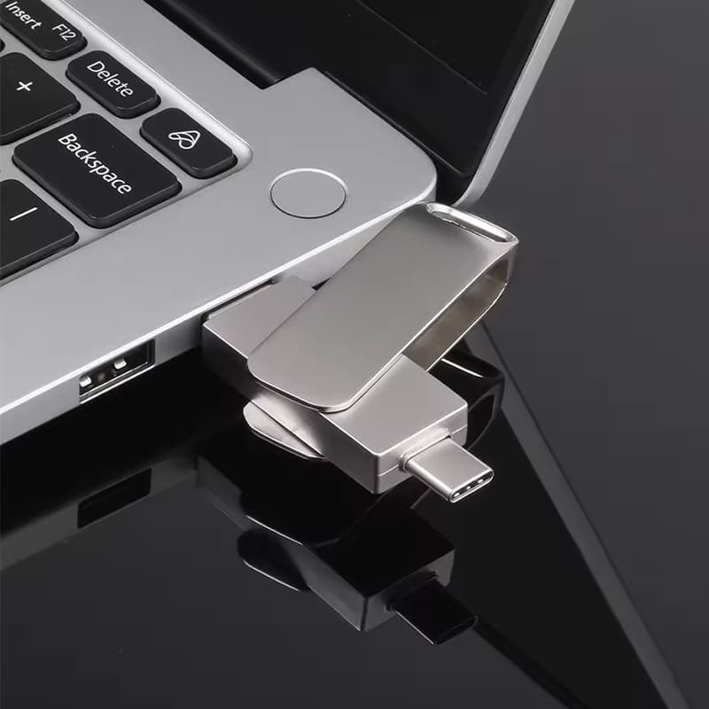 TYPE-C 2-in-1 Flash Driver 2TB/1TB/512GB/256GB/128GB/64GB การส่งสัญญาณความเร็วสูง USB3.2 เหมาะสําหรับ iPhone 15 ขึ้นไป PC iPad Android รูปที่ 7