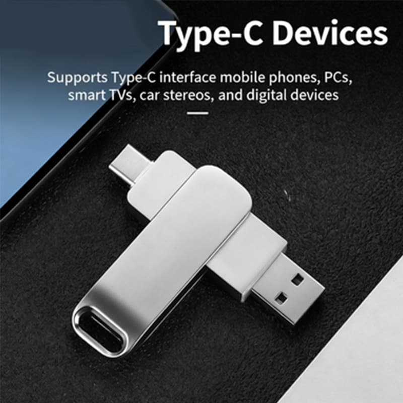 TYPE-C 2-in-1 Flash Driver 2TB/1TB/512GB/256GB/128GB/64GB การส่งสัญญาณความเร็วสูง USB3.2 เหมาะสําหรับ iPhone 15 ขึ้นไป PC iPad Android รูปที่ 3