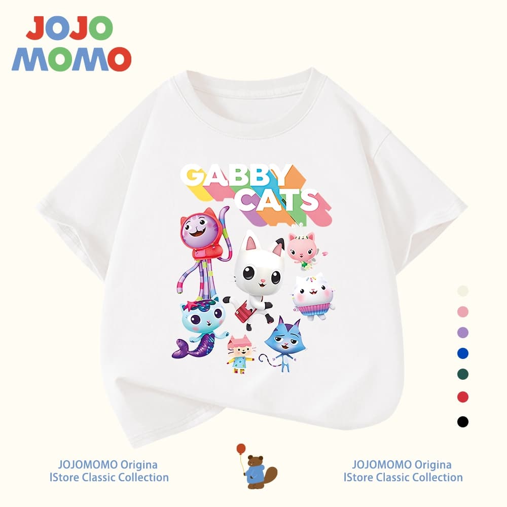 เสื้อยืดเด็ก ลายบ้านตุ๊กตาแก๊บบี้ ผ้าฝ้าย 100% นุ่มสบาย ระบายอากาศดี สีสดใส ใส่ได้ทุกวัน รูปที่ 2