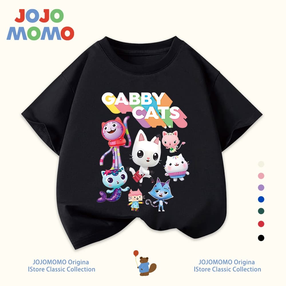 เสื้อยืดเด็ก ลายบ้านตุ๊กตาแก๊บบี้ ผ้าฝ้าย 100% นุ่มสบาย ระบายอากาศดี สีสดใส ใส่ได้ทุกวัน รูปที่ 4