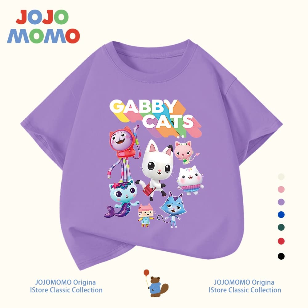 เสื้อยืดเด็ก ลายบ้านตุ๊กตาแก๊บบี้ ผ้าฝ้าย 100% นุ่มสบาย ระบายอากาศดี สีสดใส ใส่ได้ทุกวัน รูปที่ 8