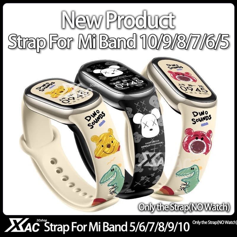 Mi band 9 สําหรับ Mi band 8 สําหรับ Mi band 7 สร้อยข้อมือกีฬาซิลิโคน Miband6 miband 10 สายรัดข้อมือสําหรับ xiaomi Mi band 6 5 4 3 รูปที่ 1