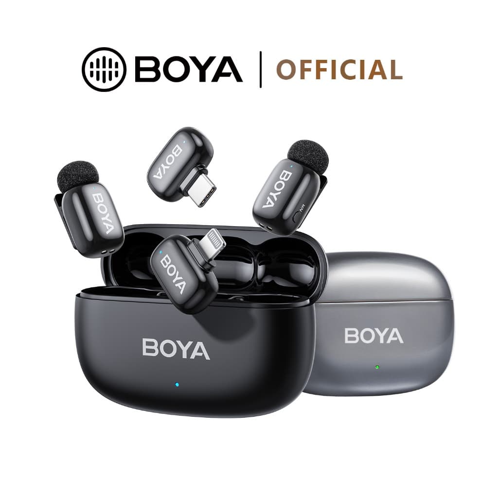 BOYA mini 2 ไมค์ไร้สาย ตัดเสียงรบกวน AI ไมค์ไลฟ์สด Super Mini Mic สําหรับ Vlogging รูปที่ 1