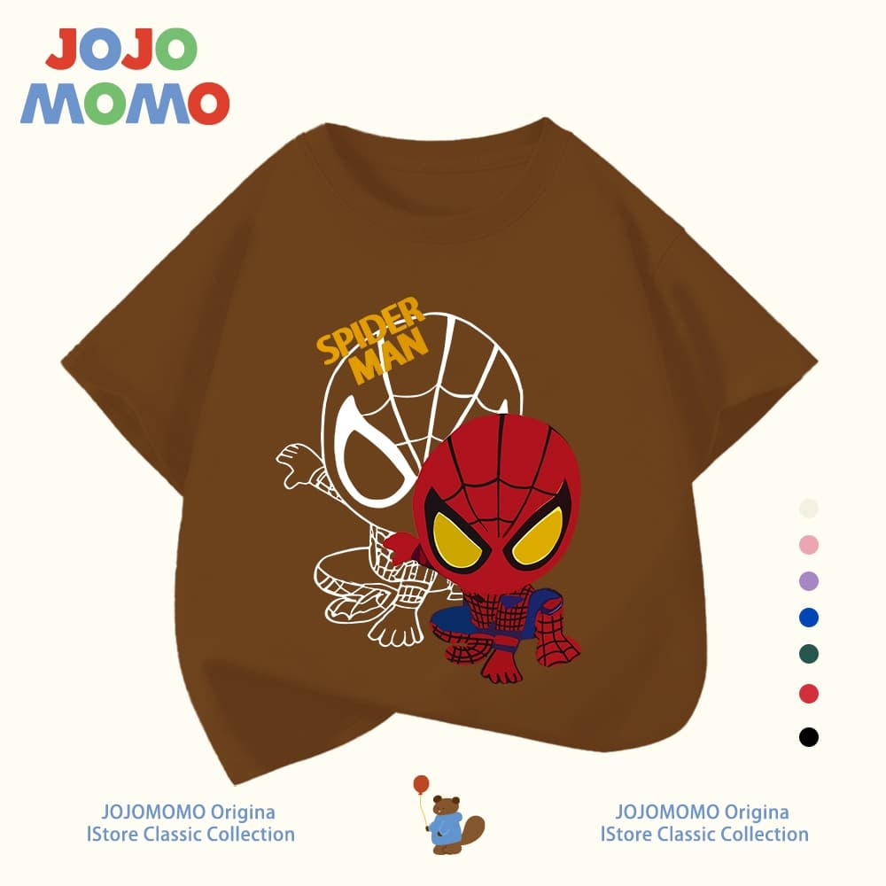 เสื้อยืดเด็กผู้ชาย แขนสั้น ลายการ์ตูน spider man ผ้าฝ้ายแท้100% นุ่มสบาย ฮิตมาก รูปที่ 9