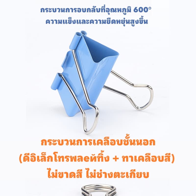 คลิปหางยาว Elfen ชุด 320ชิ้น 19+32มม. 24/40ต่อกล่อง โลหะทนทาน จัดเก็บไฟล์ paper clip สำนักงานเรียนรู้ รูปที่ 5
