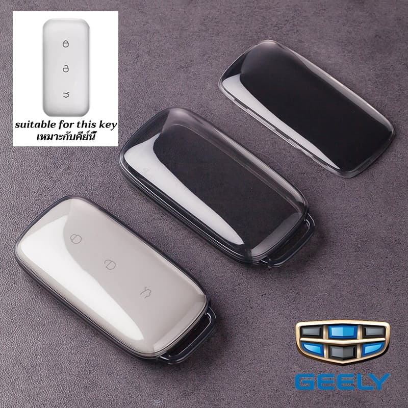 GEELY EX5 ฝาครอบกุญแจรถโปร่งใส Geely E5 EV SUV Galaxy L7 2024 Galaxy L7 MAX พวงกุญแจรถผู้ถือกุญแจ รูปที่ 4