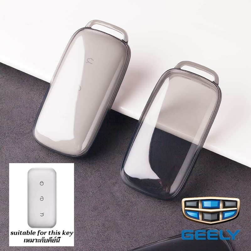 GEELY EX5 ฝาครอบกุญแจรถโปร่งใส Geely E5 EV SUV Galaxy L7 2024 Galaxy L7 MAX พวงกุญแจรถผู้ถือกุญแจ รูปที่ 5