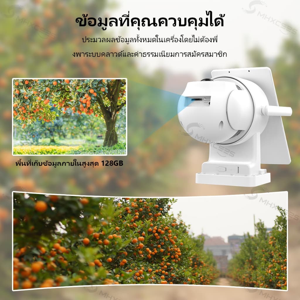 MHXCEES กล้องวงจรปิดไร้สาย 4G 2K พลังงานแสงอาทิตย์ กันน้ำกลางแจ้ง | ข้อมูลฟรี 1 ปี + รับประกัน 1 ปี รูปที่ 6