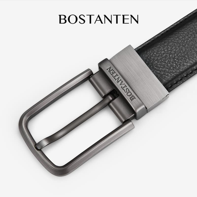 BOSTANTEN เข็มขัดผู้ชาย เข็มขัดหนังวัวแท้ ย้อนยุค ลำลอง ทนทาน สไตล์ธุรกิจ รูปที่ 3