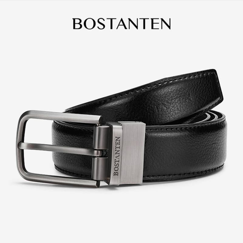 BOSTANTEN เข็มขัดผู้ชาย เข็มขัดหนังวัวแท้ ย้อนยุค ลำลอง ทนทาน สไตล์ธุรกิจ รูปที่ 4