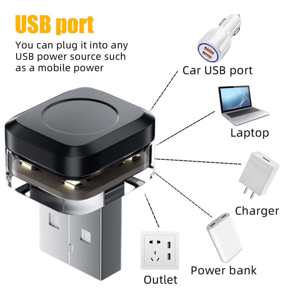 โคมไฟ LED USB ไร้สาย ขนาดเล็ก ควบคุมด้วยเสียง สําหรับติดตกแต่งภายในรถยนต์ รูปที่ 3