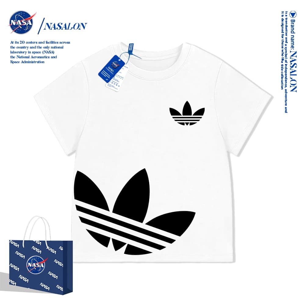 NASA เสื้อยืดเด็กแขนสั้น ผ้า cotton 100% เสื้อเด็กผู้ชาย ลายการ์ตูนแฟชั่น ระบายอากาศดี นุ่มสบาย ทรงหลวม รูปที่ 2