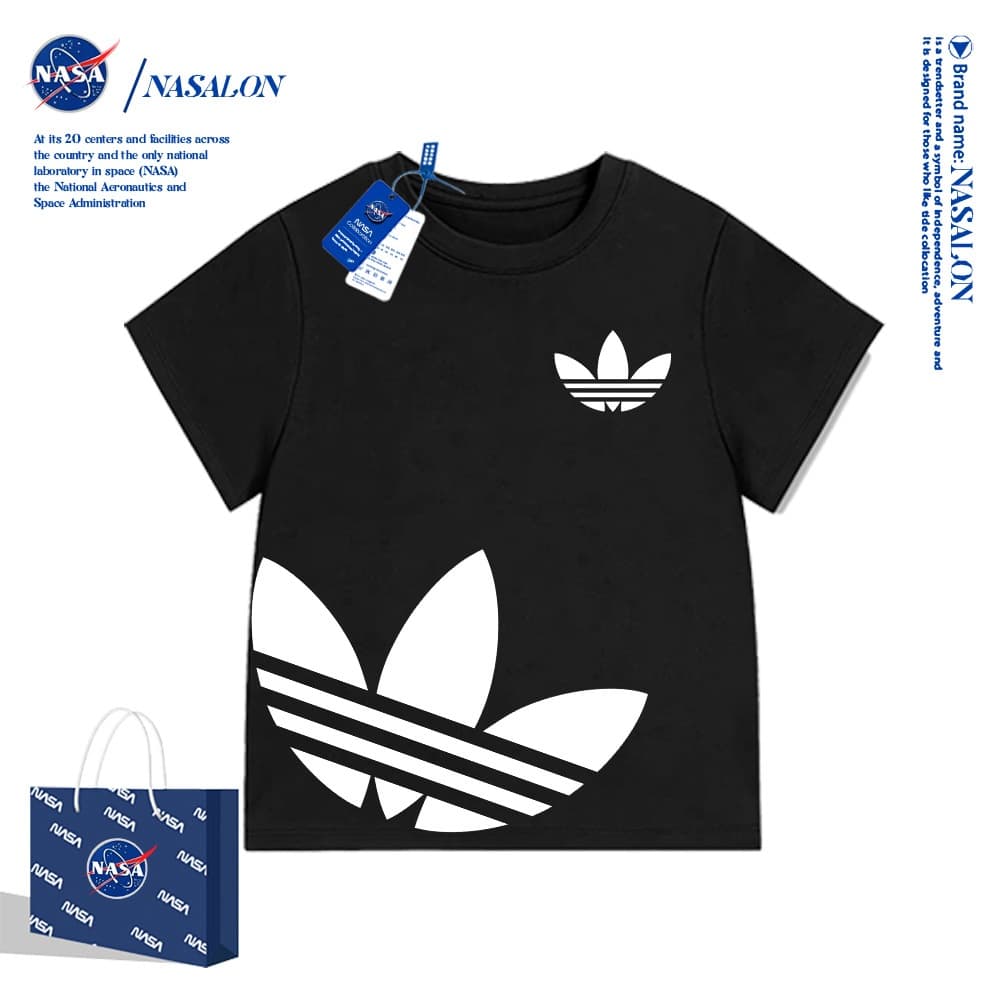 NASA เสื้อยืดเด็กแขนสั้น ผ้า cotton 100% เสื้อเด็กผู้ชาย ลายการ์ตูนแฟชั่น ระบายอากาศดี นุ่มสบาย ทรงหลวม รูปที่ 1
