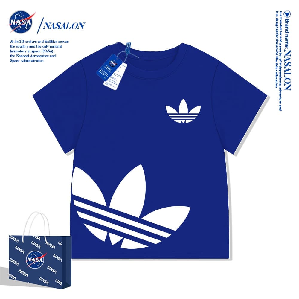 NASA เสื้อยืดเด็กแขนสั้น ผ้า cotton 100% เสื้อเด็กผู้ชาย ลายการ์ตูนแฟชั่น ระบายอากาศดี นุ่มสบาย ทรงหลวม รูปที่ 4