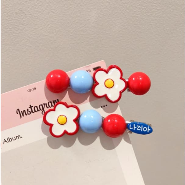 กิ๊บติดผมลายจุดสีแดงพร้อมโบว์หวาน สำหรับติดด้านข้างของผม รูปที่ 6