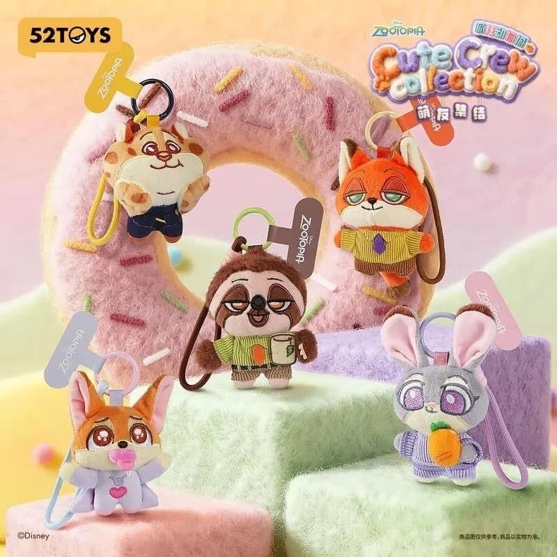Authentic Zootopia Cute Crew Collection Plush Blind Box Phone Strap - ฟิกเกอร์สะสมและสําหรับเด็กผู้หญิง รูปที่ 1