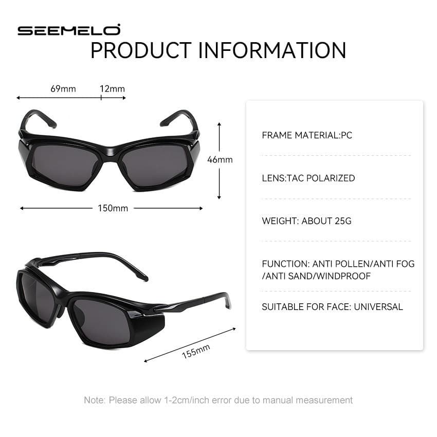 SEEMELO เซเมโล แว่นตากันแดดป้องกันดวงตาหลังการผ่าตัดต้อกระจกสายตาสั้นศัลยกรรมแว่นตาความชื้น แทค แว่นกันแดดโพลาไรซ์ป้องกันเกสรป้องกันหมอกป้องกันเลนส์ทรายแว่นต รูปที่ 7